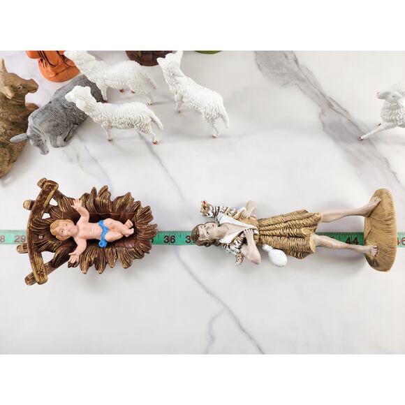 Nativity Joseph Mary Jesus Three Kings Shepherd Animal Angel Made in Italy x14 - Picture 16 of 16